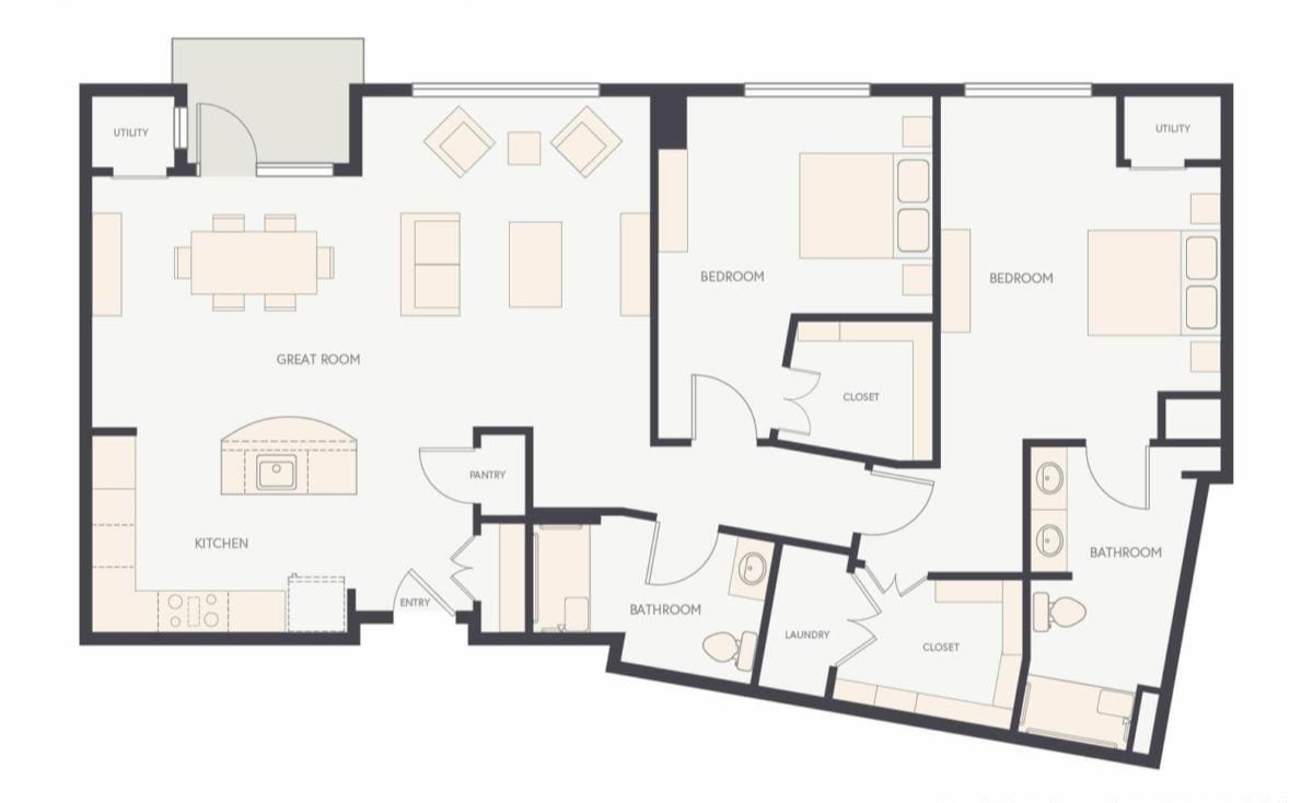Two Bedroom floor plan